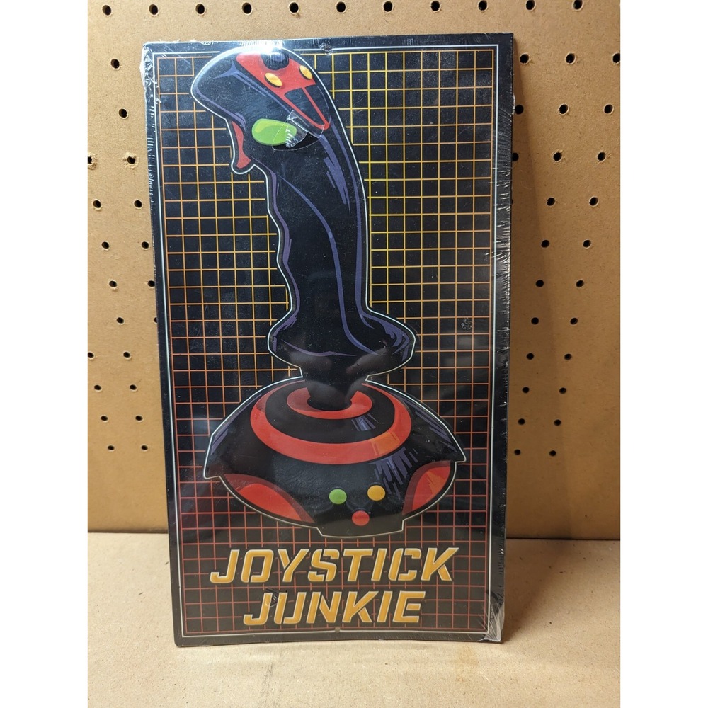 JOYSTICK JUNKIE EMBOSSED METAL SIGN 8" X 14" New Factory Sealed Video Gamer Sign